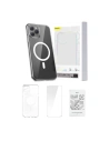 Etui Baseus Magnetic Crystal Clear Apple iPhone 11 Pro Max (przeźroczyste) + szkło hartowane + zestaw czyszczący