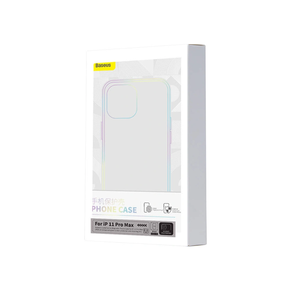 Hurtownia GSM - Case Baseus Magnetic Crystal Clear Apple iPhone 11 Pro Max (transparent) + gehärtetes Glas + Reinigungssatz - BSU4580 - {ean13} - Hurt