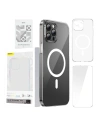 Etui Baseus Magnetic Crystal Clear Apple iPhone 12 Pro Max (transparent) + sticlă securizată + set de curățare