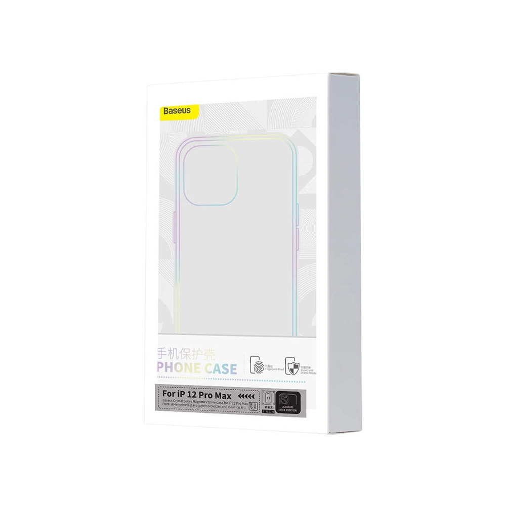 Hurtownia GSM - Etui Baseus Magnetic Crystal Clear Apple iPhone 12 Pro Max (transparent) + sticlă securizată + set de curățare - BSU4581 - {ean13} - Hurt