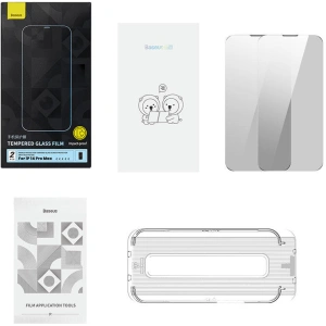 Baseus Crystal Series Apple iPhone 14 Pro Max privacy tempered glass (2 pcs) + cleaning kit + installation kit