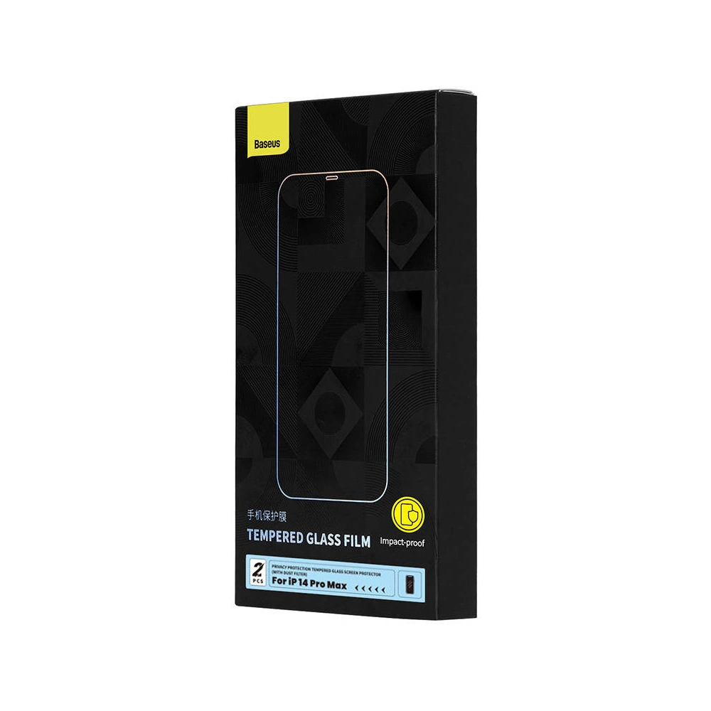 Hurtownia GSM - Sticlă securizată privată Baseus Crystal Series Apple iPhone 14 Pro Max (2 buc.) + set de curățare + set de instalare - BSU4589 - {ean13} - Hurt