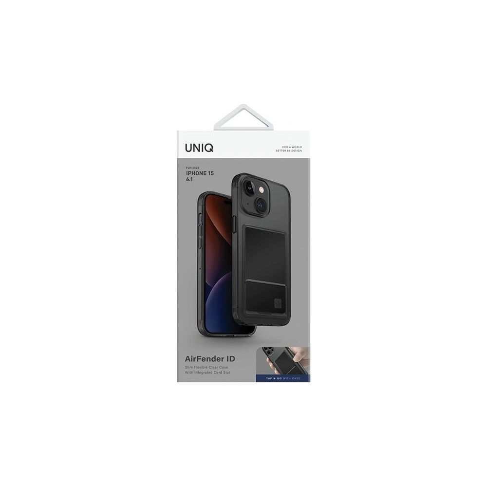 Hurtownia GSM - Etui UNIQ Air Fender ID Apple iPhone 15 Cardslot szary/smoked grey tinted - UNIQ952 - {ean13} - Hurt