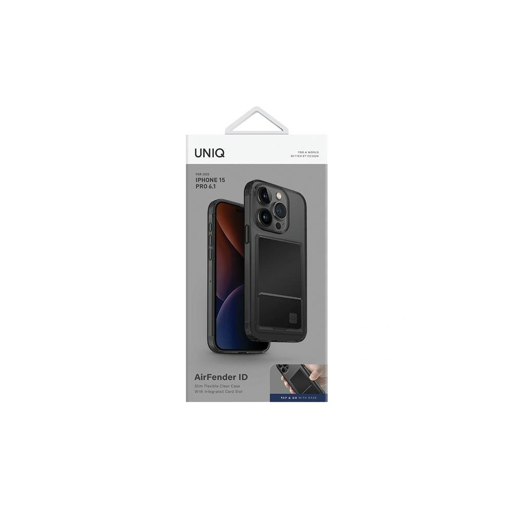 Hurtownia GSM - Etui UNIQ Air Fender ID Apple iPhone 15 Pro Cardslot gri/tonat fumuriu - UNIQ954 - {ean13} - Hurt