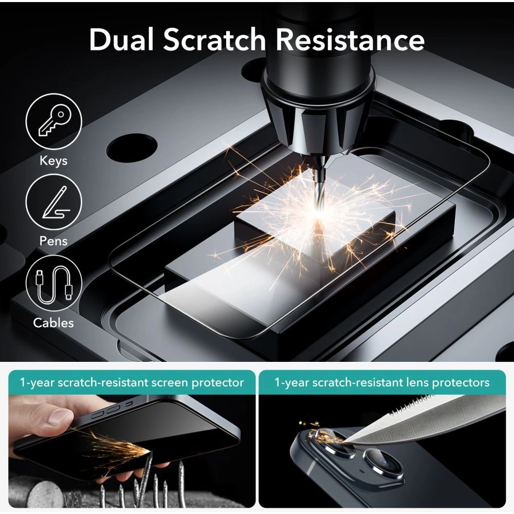 Hurtownia GSM - Sklo ESR Tempered Glass Apple iPhone 15 Černé [2 PACK] - ESR729 - {ean13} - Hurt