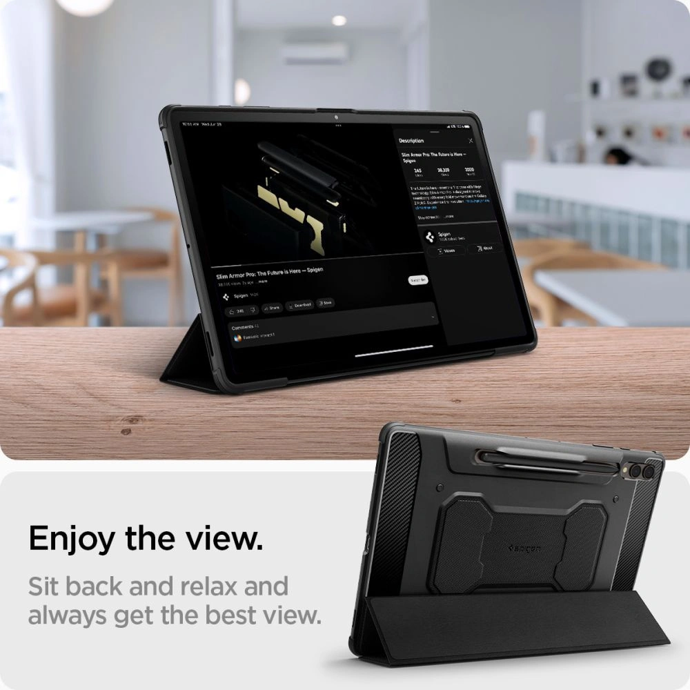 Wholesale Spigen Rugged Armor Pro Samsung Galaxy Tab S9+ Plus / S10+ Plus 12.4 Black - SPN2940 - {ean13} - Hurt