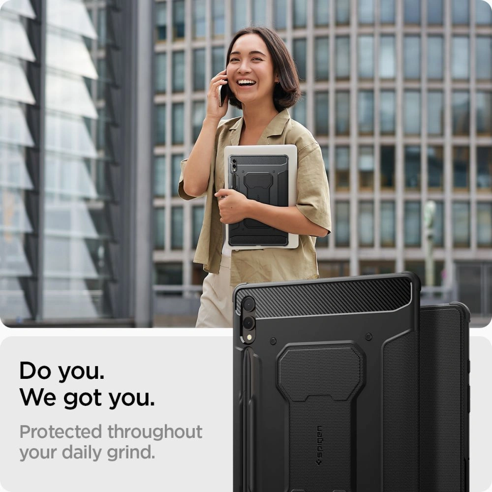 Hurtownia GSM - Etui Spigen Rugged Armor Pro Samsung Galaxy Tab S9+ Plus 12.4 Černé - SPN2940 - {ean13} - Hurt