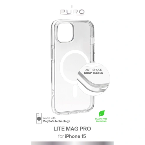 Etui PURO LITEMAG PRO MagSafe Apple iPhone 15 (przezroczysty)