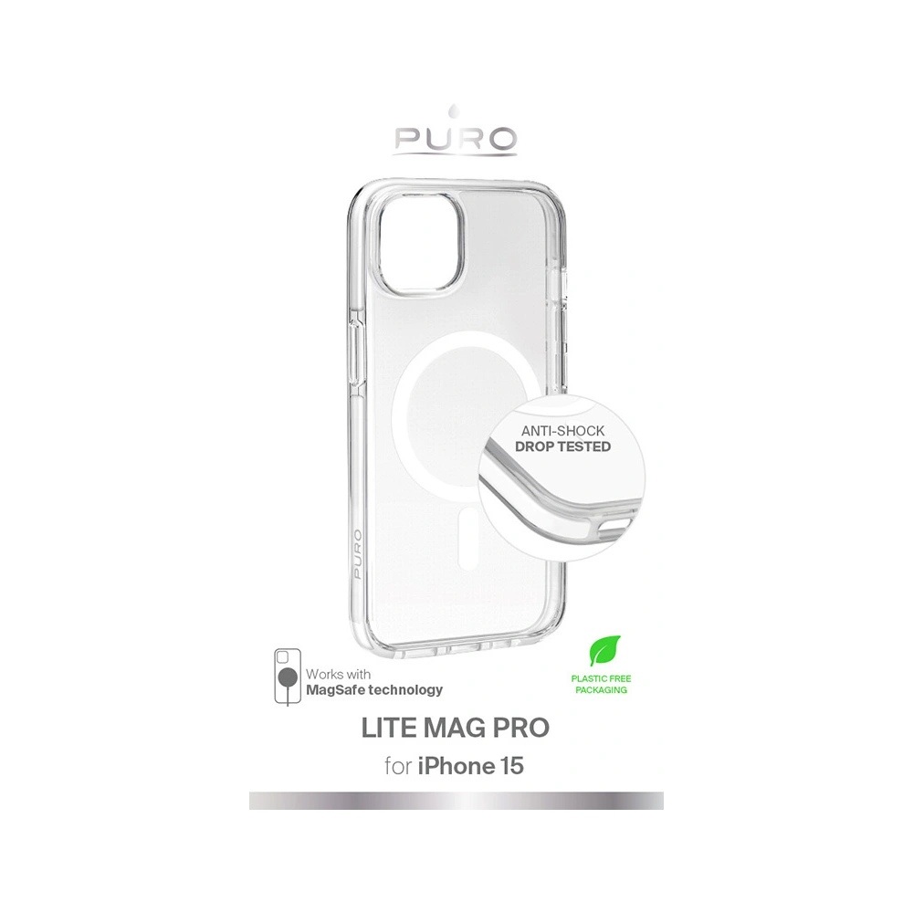 Hurtownia GSM - Etui PURO LITEMAG PRO MagSafe Apple iPhone 15 (průhledné) - PUR740 - {ean13} - Hurt