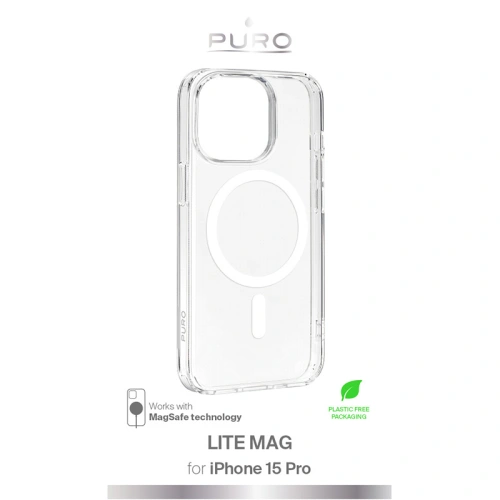 Etui PURO LITEMAG MagSafe Apple iPhone 15 Pro (przezroczysty)