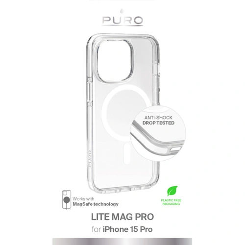 Etui PURO LITEMAG PRO MagSafe Apple iPhone 15 Pro (przezroczysty)