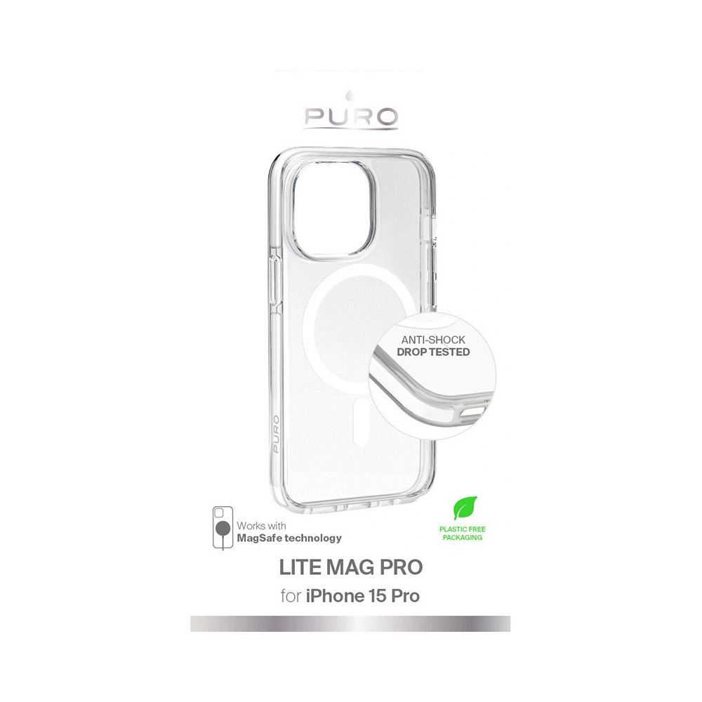 Hurtownia GSM - Etui PURO LITEMAG PRO MagSafe Apple iPhone 15 Pro (przezroczysty) - PUR746 - {ean13} - Hurt