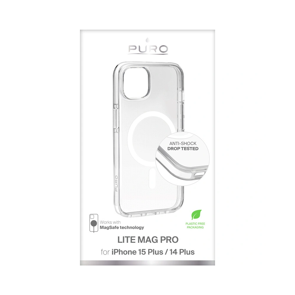 Hurtownia GSM - Etui PURO LITEMAG PRO MagSafe Apple iPhone 15 Plus / 14 Plus (průhledný) - PUR752 - {ean13} - Hurt
