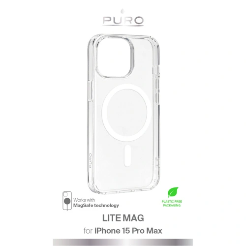 Etui PURO LITEMAG MagSafe Apple iPhone 15 Pro Max (przezroczysty)
