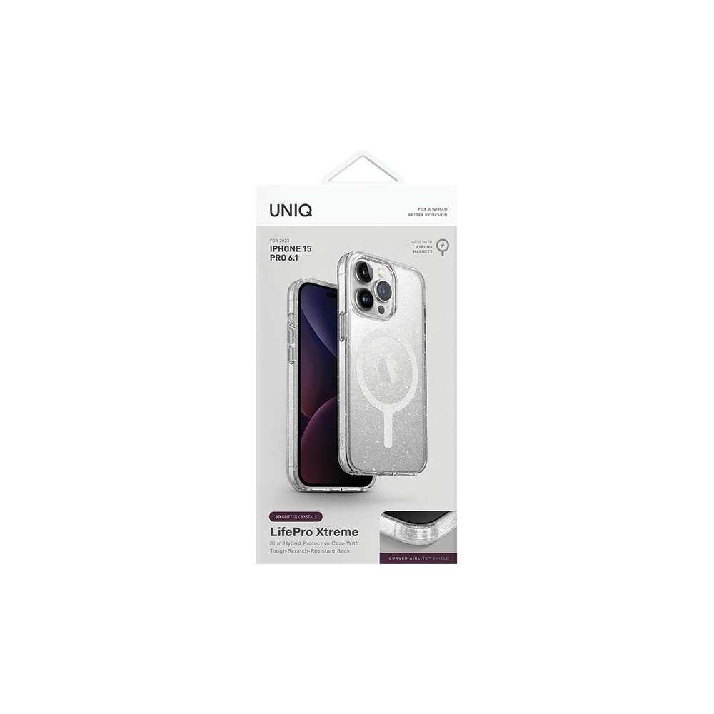 Hurtownia GSM - Etui UNIQ LifePro Xtreme Apple iPhone 15 Pro MagClick Charging transparent/tinsel lucent - UNIQ968 - {ean13} - Hurt