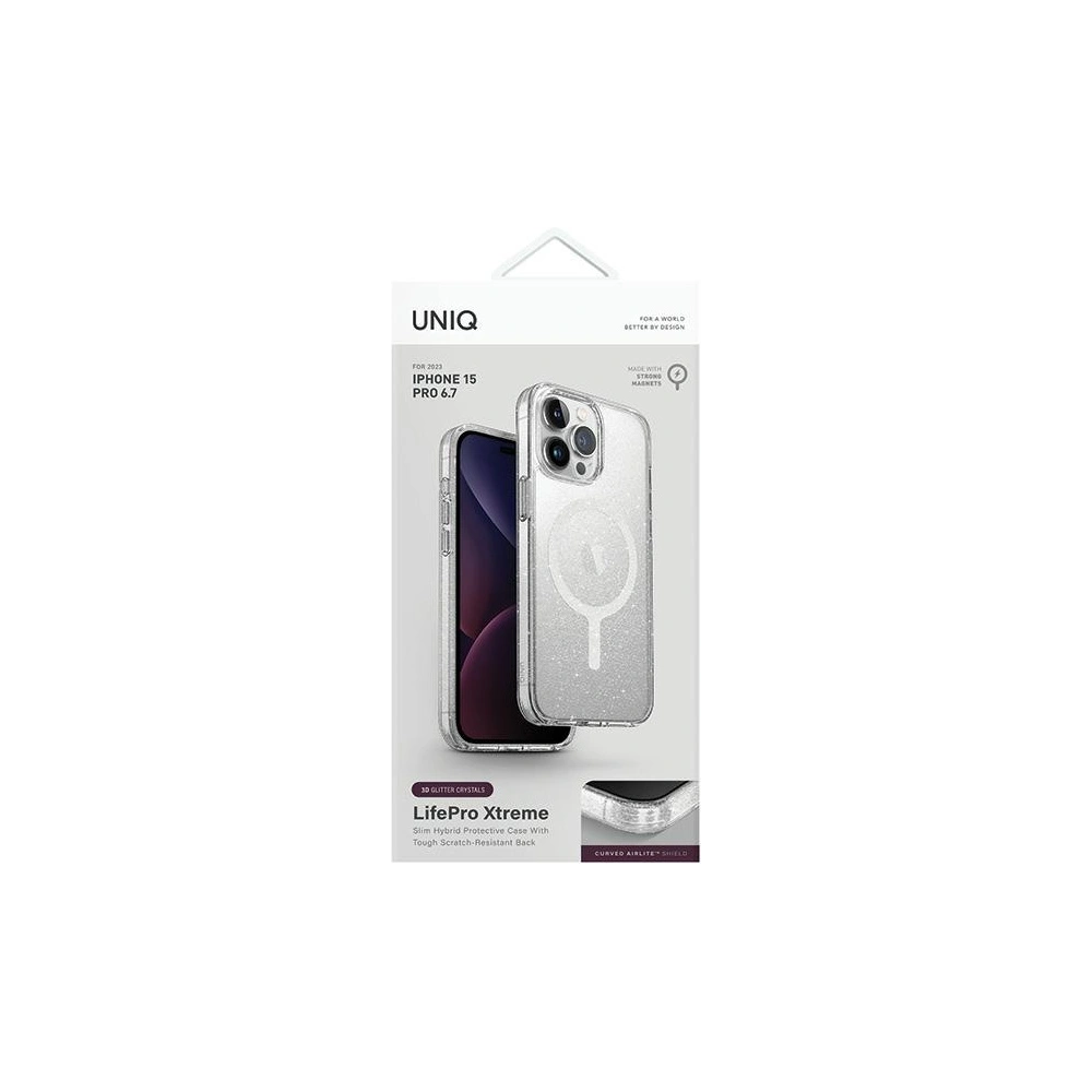 Hurtownia GSM - Etui UNIQ LifePro Xtreme Apple iPhone 15 Pro Max MagClick Charging transparent/tinsel lucent - UNIQ972 - {ean13} - Hurt
