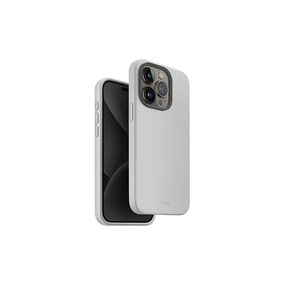 Hurtownia GSM - Etui UNIQ Lino Hue Apple iPhone 15 Pro MagClick Charging světle šedá/chalk grey - UNIQ979 - {ean13} - Hurt