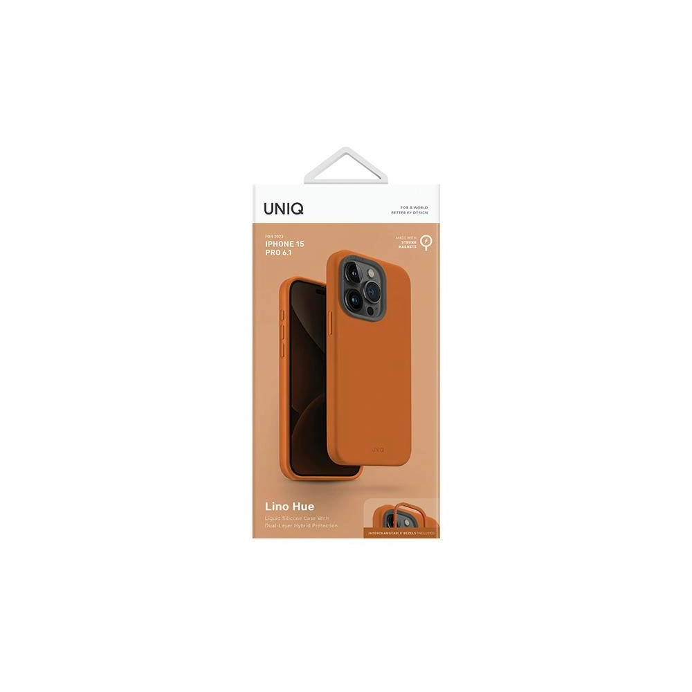 Hurtownia GSM - Etui UNIQ Lino Hue Apple iPhone 15 Pro MagClick Charging pomarańczowy/sunset orange - UNIQ980 - {ean13} - Hurt