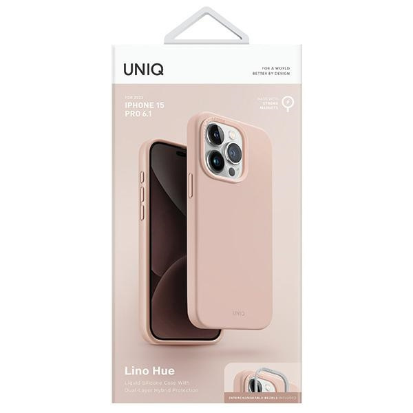 Kryt UNIQ Lino Hue Apple iPhone 15 Pro MagClick Charging blush pink