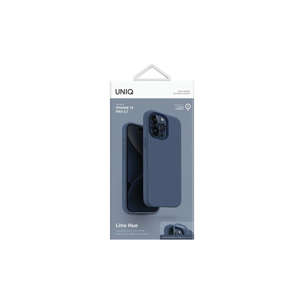 Hurtownia GSM - Etui UNIQ Lino Hue Apple iPhone 15 Pro Max MagClick Charging albastru închis/navy blue - UNIQ983 - {ean13} - Hurt