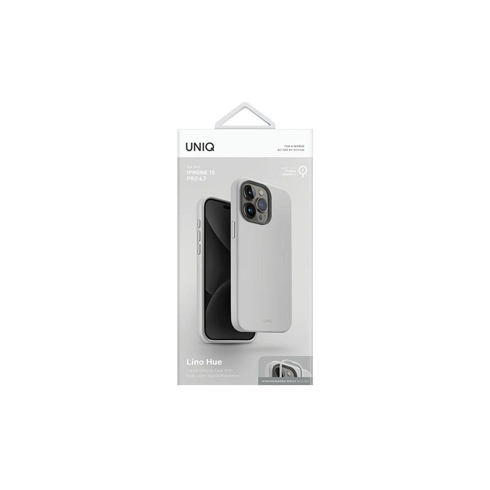 Hurtownia GSM - Case UNIQ Lino Hue Apple iPhone 15 Pro Max MagClick Charging hellgrau/chalk grey - UNIQ984 - {ean13} - Hurt