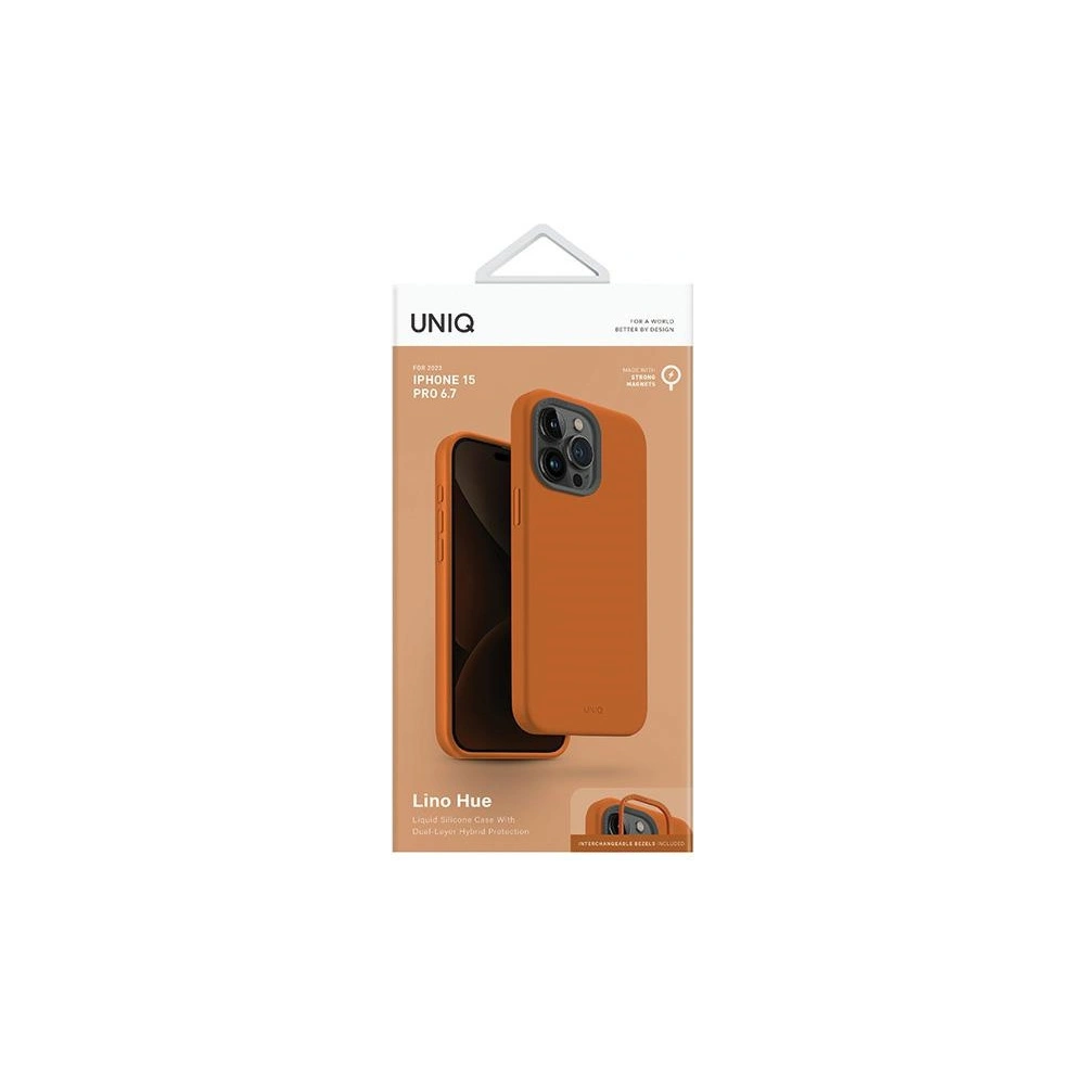 Hurtownia GSM - Etui UNIQ Lino Hue Apple iPhone 15 Pro Max MagClick Charging pomarańczowy/sunset orange - UNIQ985 - {ean13} - Hurt