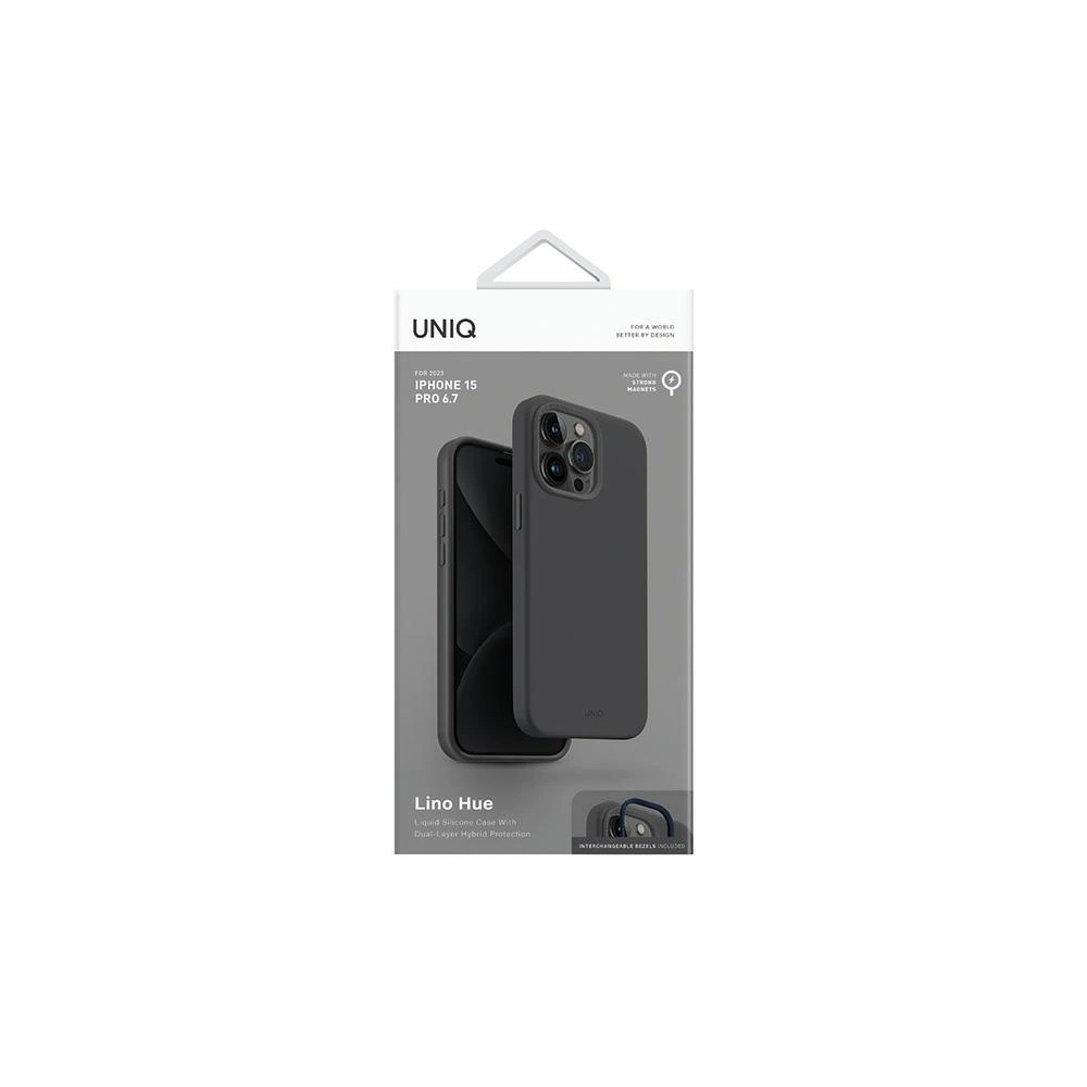 Hurtownia GSM - Etui UNIQ Lino Hue Apple iPhone 15 Pro Max MagClick Charging gri/charcoal grey - UNIQ987 - {ean13} - Hurt