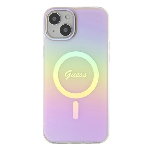 Etui Guess GUHMP15MHITSP Apple iPhone 15 Plus / 14 Plus hardcase IML Iridescent MagSafe różowy/pink