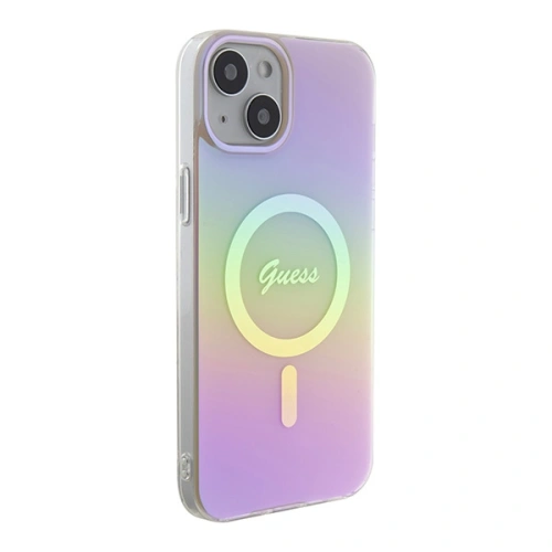 Etui Guess GUHMP15MHITSP Apple iPhone 15 Plus / 14 Plus hardcase IML Iridescent MagSafe różowy/pink