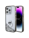 Etui Karl Lagerfeld KLHCP15LLKCNSK Apple iPhone 15 Pro hardcase Liquid Glitter Choupette průhledné