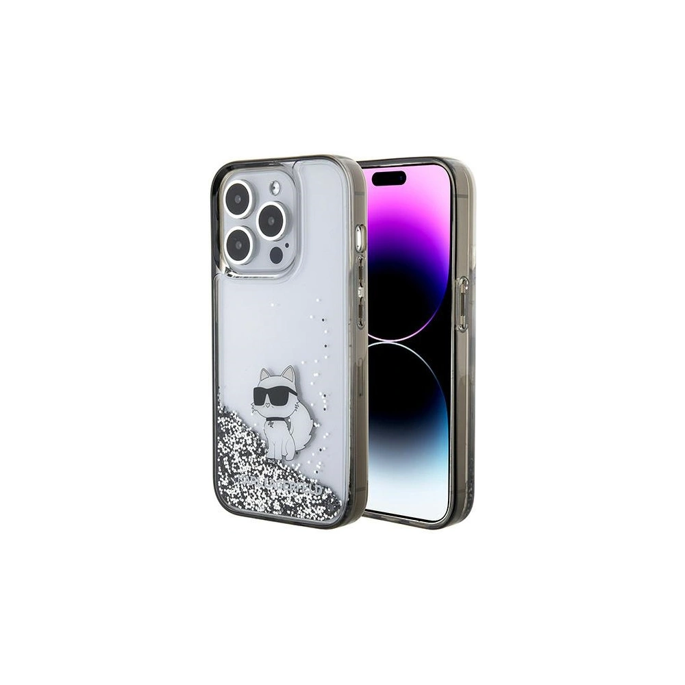 Hurtownia GSM - Etui Karl Lagerfeld KLHCP15LLKCNSK Apple iPhone 15 Pro hardcase Liquid Glitter Choupette průhledné - KLD1696 - {ean13} - Hurt