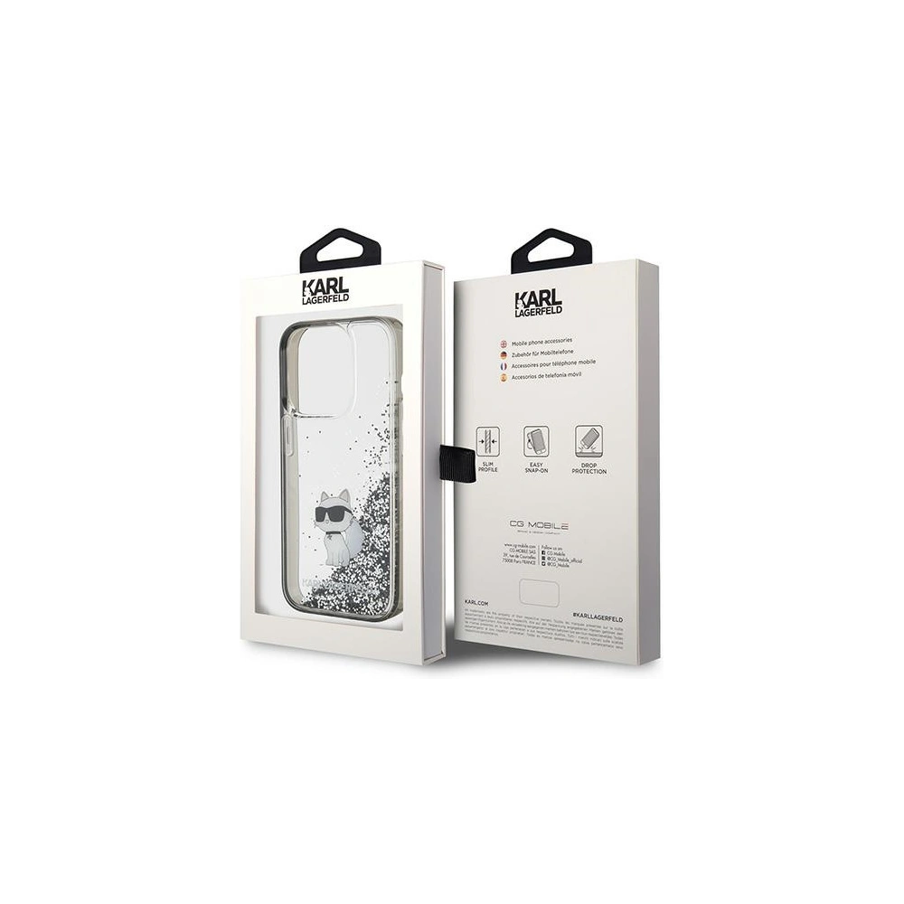 Hurtownia GSM - Etui Karl Lagerfeld KLHCP15LLKCNSK Apple iPhone 15 Pro hardcase Liquid Glitter Choupette průhledné - KLD1696 - {ean13} - Hurt