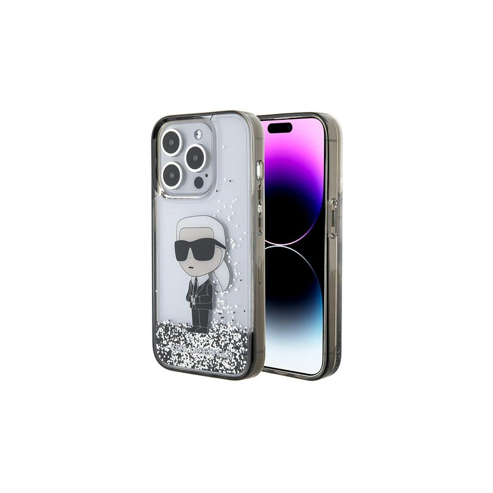 Hurtownia GSM - Etui Karl Lagerfeld KLHCP15LLKKNSK Apple iPhone 15 Pro hardcase Liquid Glitter Ikonik transparentní - KLD1697 - {ean13} - Hurt