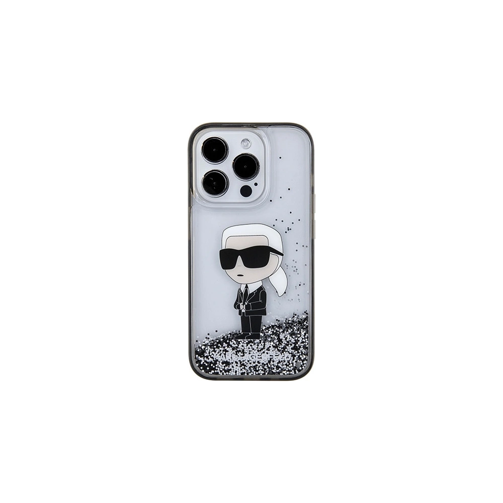 Hurtownia GSM - Etui Karl Lagerfeld KLHCP15LLKKNSK Apple iPhone 15 Pro hardcase Liquid Glitter Ikonik transparentní - KLD1697 - {ean13} - Hurt