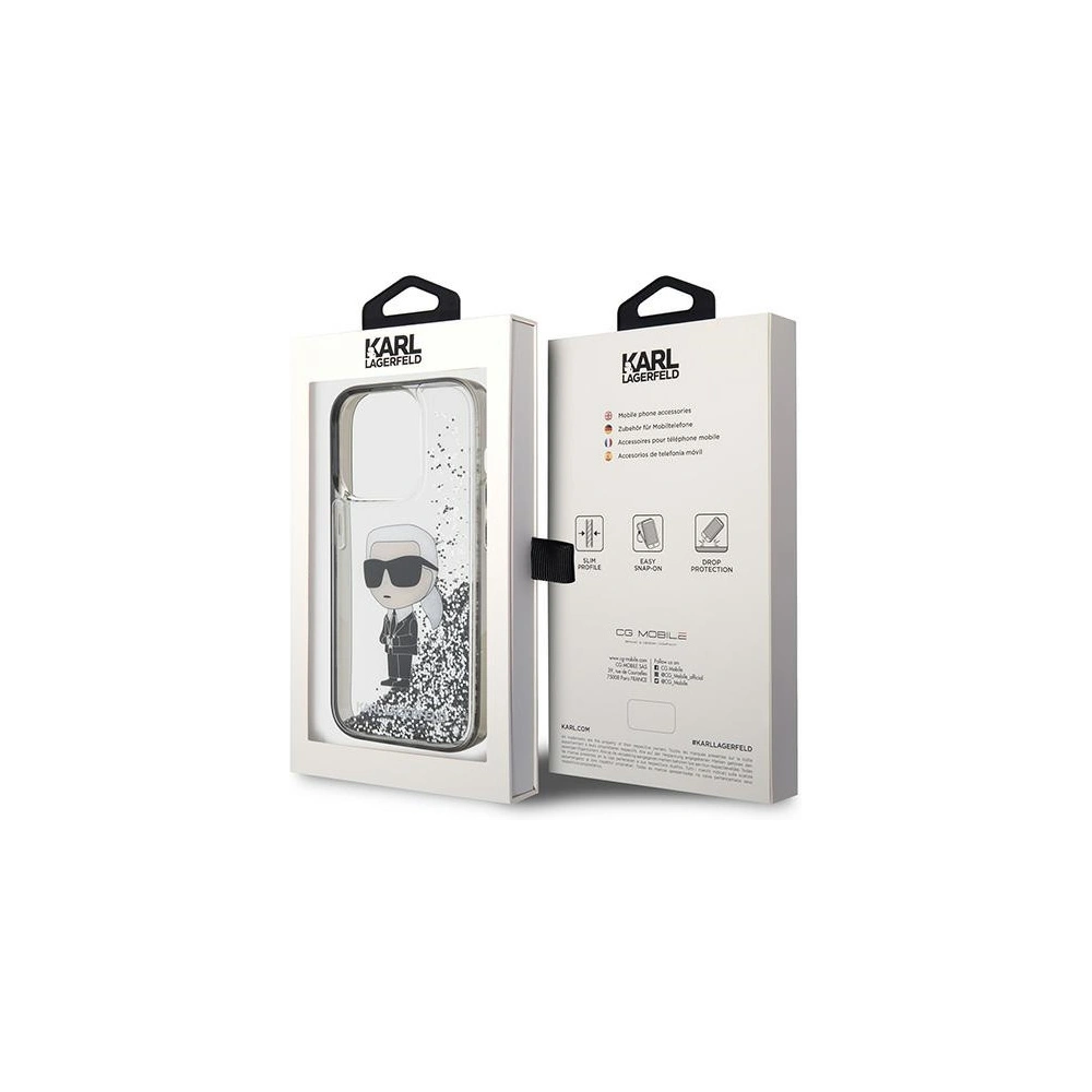 Hurtownia GSM - Etui Karl Lagerfeld KLHCP15LLKKNSK Apple iPhone 15 Pro hardcase Liquid Glitter Ikonik transparentní - KLD1697 - {ean13} - Hurt
