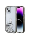 Etui Karl Lagerfeld KLHCP15SLKCNSK Apple iPhone 15 hardcase Liquid Glitter Choupette průhledné