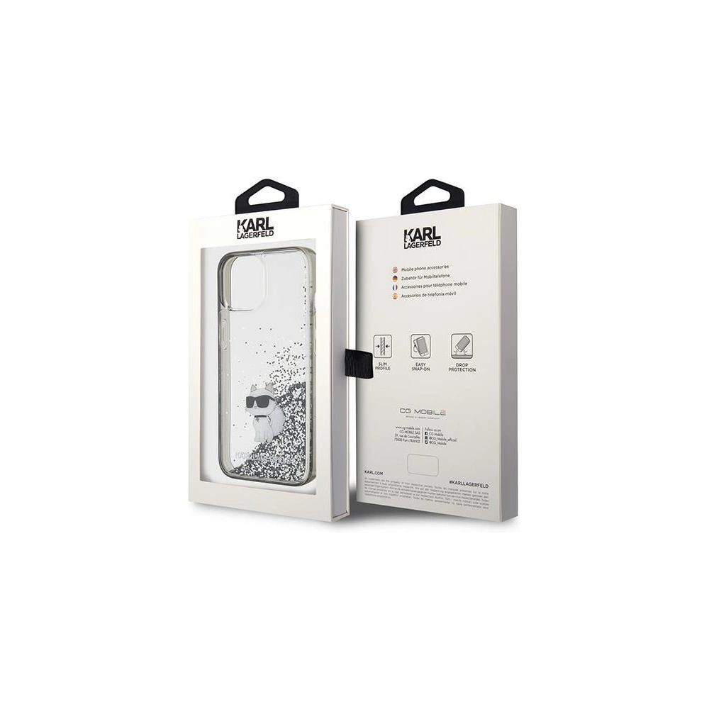 Hurtownia GSM - Case Karl Lagerfeld KLHCP15SLKCNSK Apple iPhone 15 Hardcase Liquid Glitter Choupette transparent - KLD1698 - {ean13} - Hurt