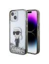 Etui Karl Lagerfeld KLHCP15SLKKNSK Apple iPhone 15 hardcase Liquid Glitter Ikonik transparentní