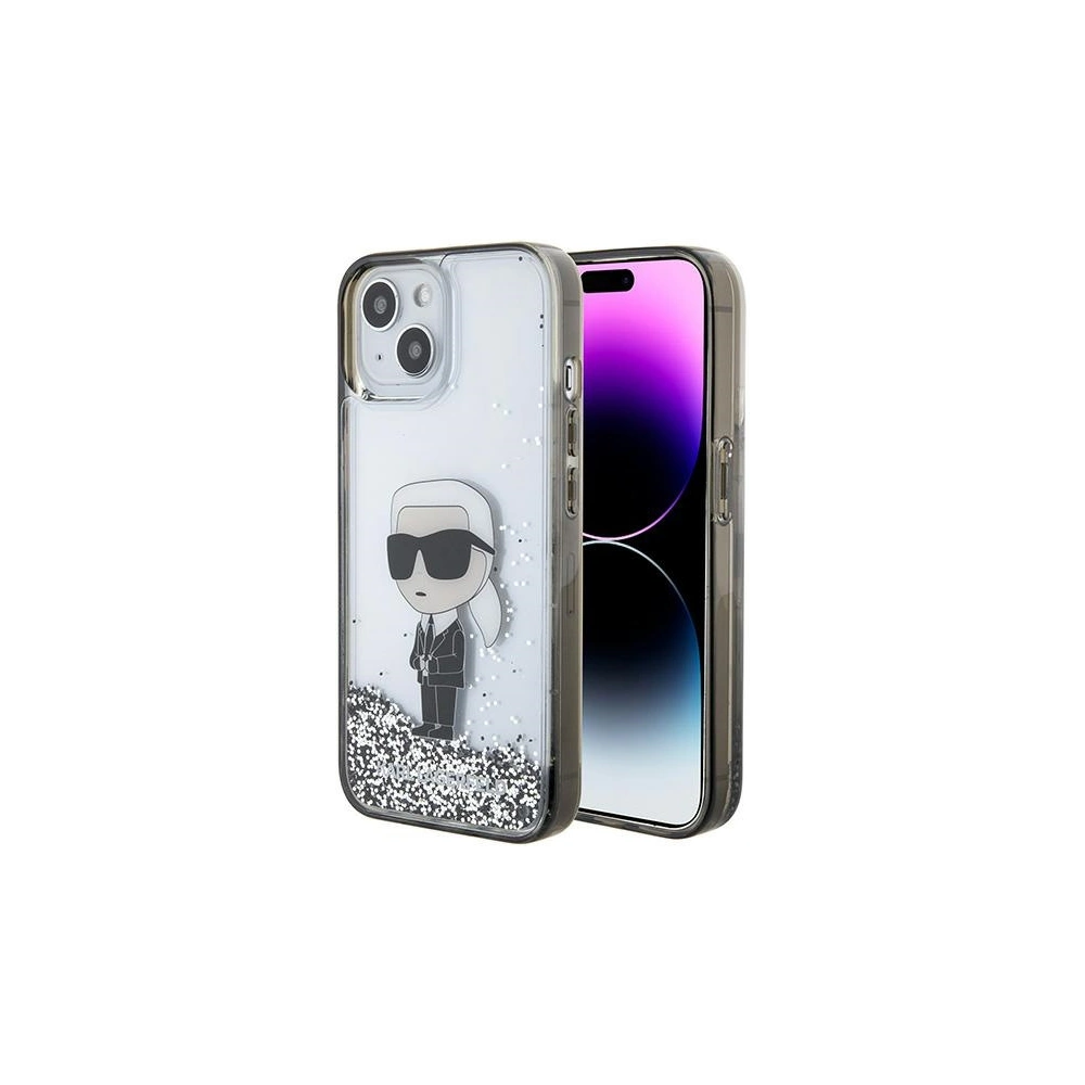 Hurtownia GSM - Etui Karl Lagerfeld KLHCP15SLKKNSK Apple iPhone 15 hardcase Liquid Glitter Ikonik transparentní - KLD1699 - {ean13} - Hurt