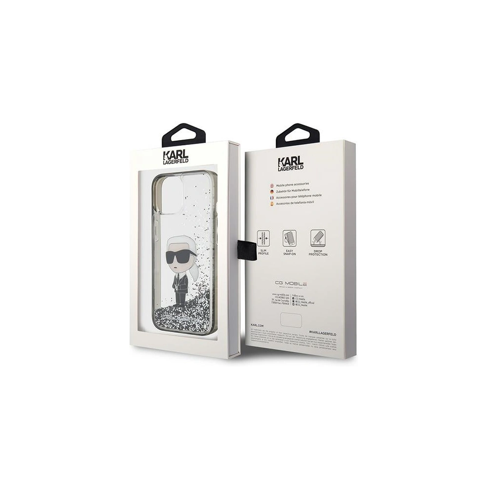 Hurtownia GSM - Etui Karl Lagerfeld KLHCP15SLKKNSK Apple iPhone 15 hardcase Liquid Glitter Ikonik transparentní - KLD1699 - {ean13} - Hurt