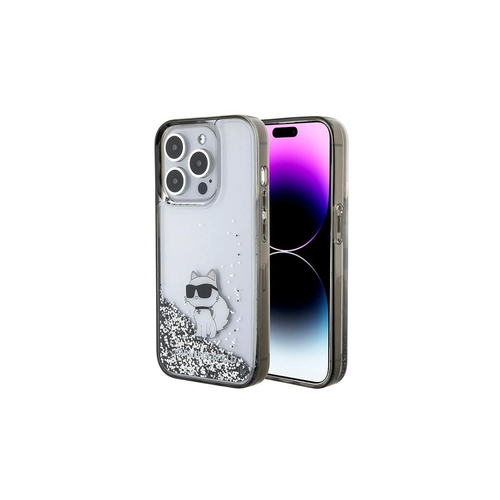 Hurtownia GSM - Etui Karl Lagerfeld KLHCP15XLKCNSK Apple iPhone 15 Pro Max hardcase Liquid Glitter Choupette průhledné - KLD1700 - {ean13} - Hurt
