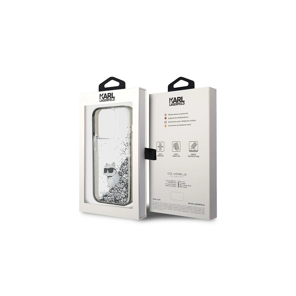 Hurtownia GSM - Etui Karl Lagerfeld KLHCP15XLKCNSK Apple iPhone 15 Pro Max hardcase Liquid Glitter Choupette průhledné - KLD1700 - {ean13} - Hurt