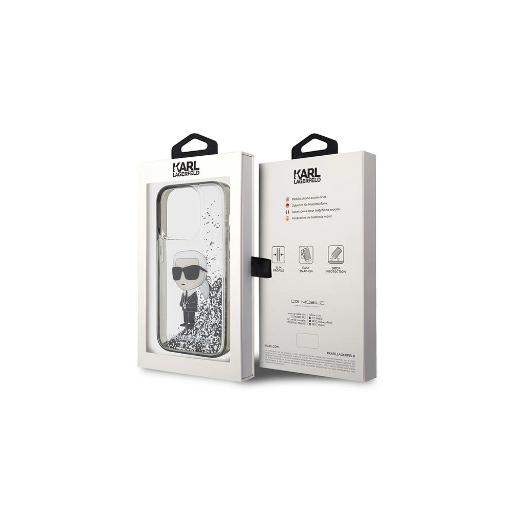 Hurtownia GSM - Etui Karl Lagerfeld KLHCP15XLKKNSK Apple iPhone 15 Pro Max hardcase Liquid Glitter Ikonik průhledné - KLD1701 - {ean13} - Hurt