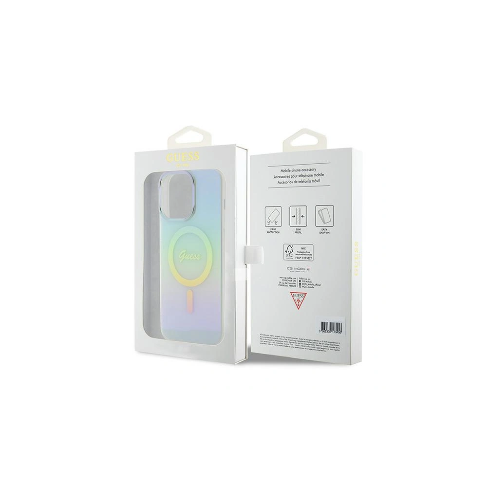 Wholesale Guess GUHMP15XHITSQ Apple iPhone 15 Pro Max hardcase IML Iridescent MagSafe turquoise - GUE2890 - {ean13} - Hurt