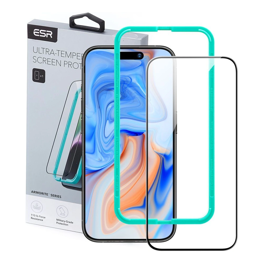 Hurtownia GSM - Sticlă călită ESR Armorite Apple iPhone 15 Negru - ESR733 - {ean13} - Hurt