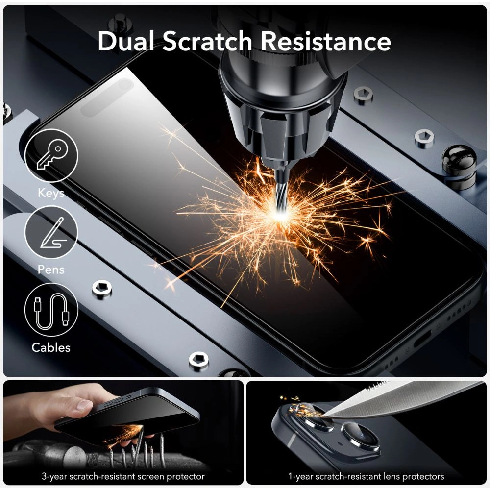 Hurtownia GSM - Gehärtetes Glas ESR Armorite Apple iPhone 15 Schwarz - ESR733 - {ean13} - Hurt
