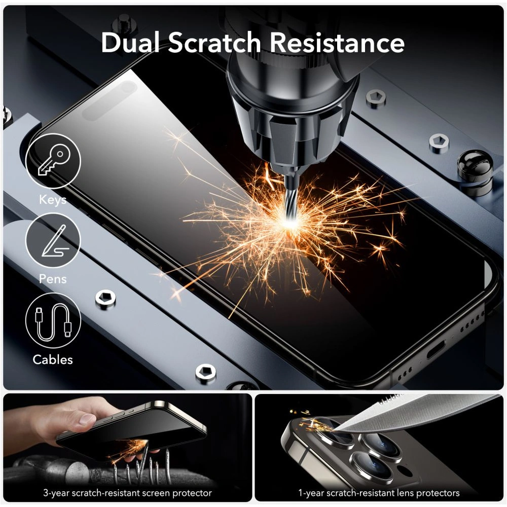 Hurtownia GSM - Edzett üveg ESR Armorite Apple iPhone 15 Pro Fekete - ESR735 - {ean13} - Hurt