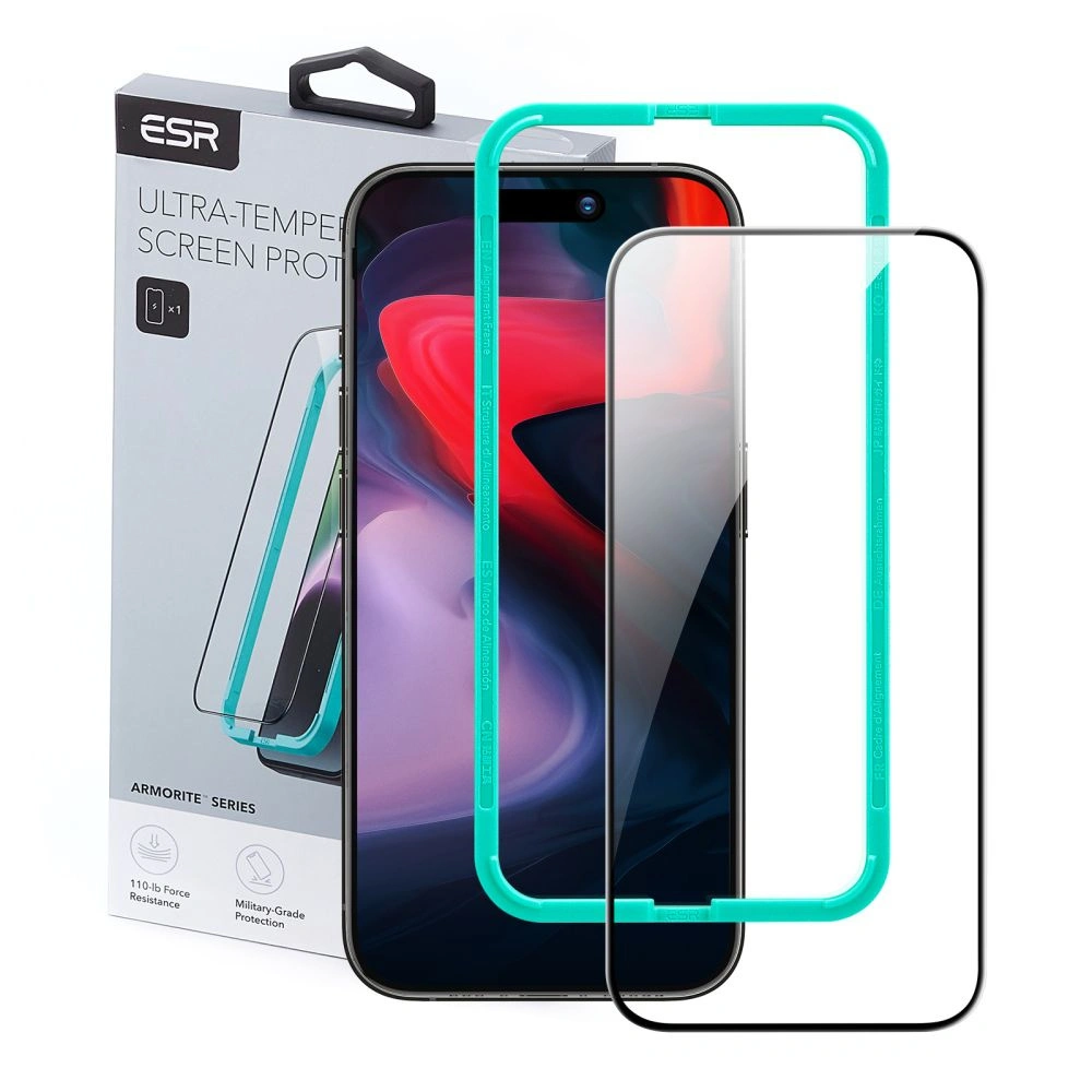 Hurtownia GSM - Sticlă temperată ESR Armorite Apple iPhone 15 Pro Max Negru - ESR736 - {ean13} - Hurt