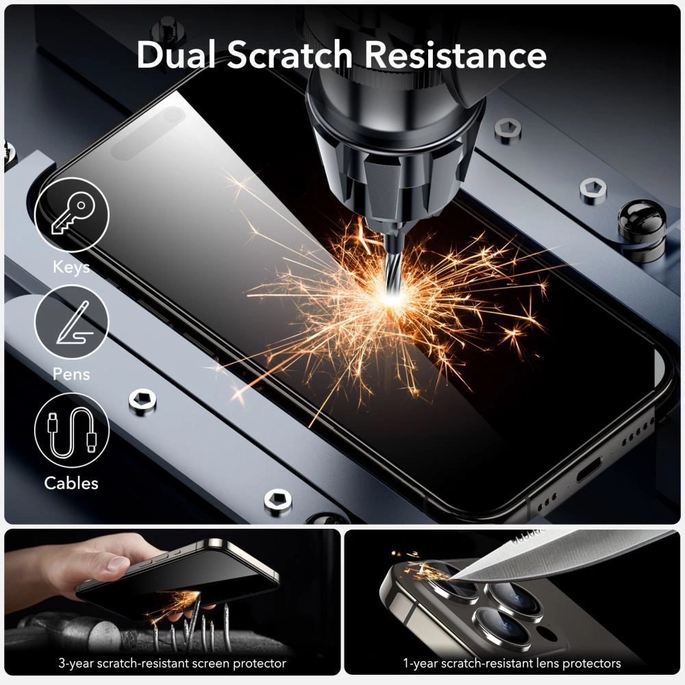 Hurtownia GSM - Tvrzené sklo ESR Armorite Apple iPhone 15 Pro Max Black - ESR736 - {ean13} - Hurt