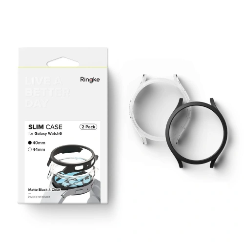 Etui Ringke Slim Samsung Galaxy Watch 6 40mm Clear & Black [2 PACK]